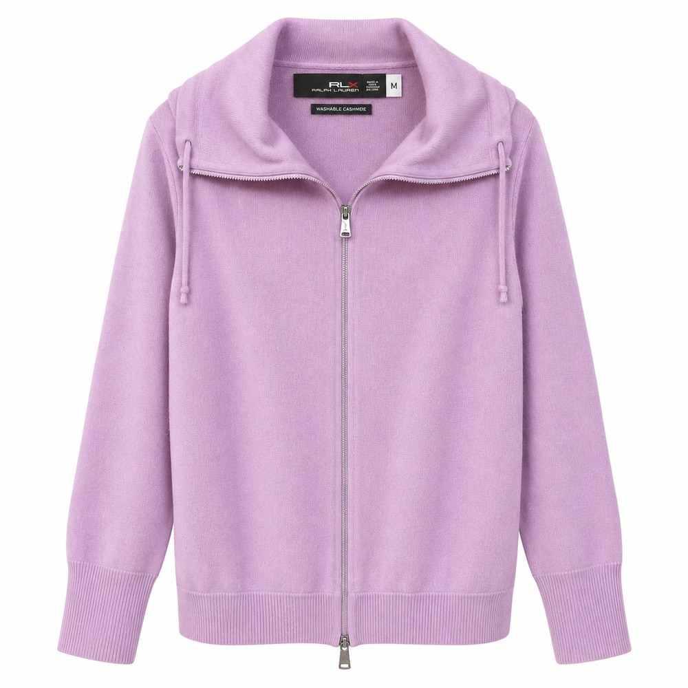 NEW, RLX Ralph Lauren Women's Cashmere Full-Zip Sweater in Lilac Size M